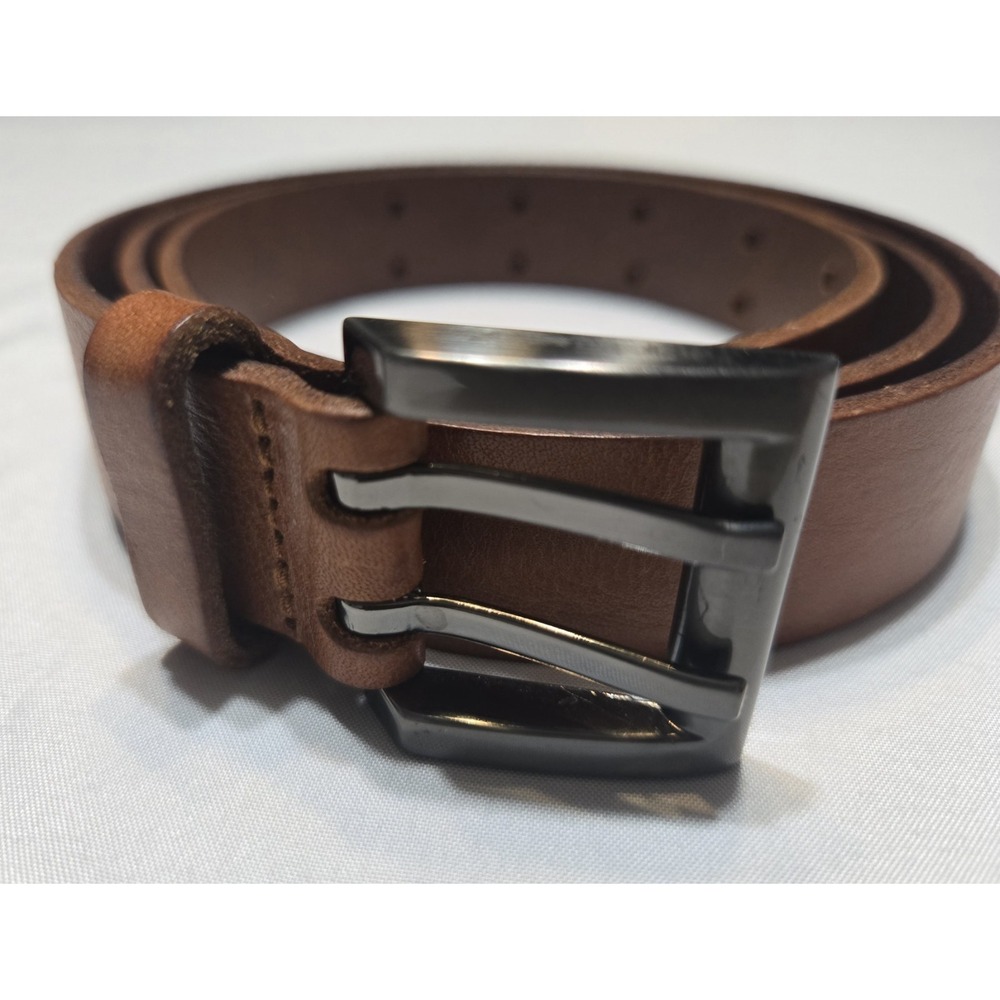 Relic Fossil Dual Pronged XL Genuine Leather Brown Belt 1" Wide Mens Classic Lux